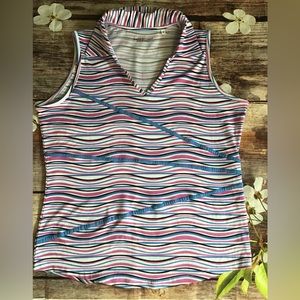 Women’s size medium v neck sleeveless with collar shirt CC bette&court